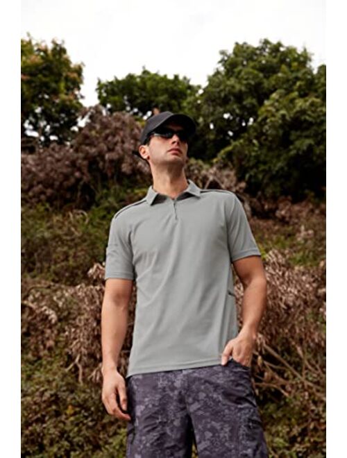 GRACE KARIN Mens Polo Shirts Short Sleeve Golf Shirt for Men Tactical Shirts Tennis Casual T-Shirt