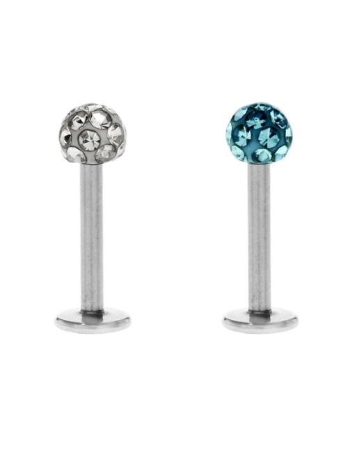 Rhona Sutton Bodifine Stainless Steel Set of 2 Crystal Ball Tragus