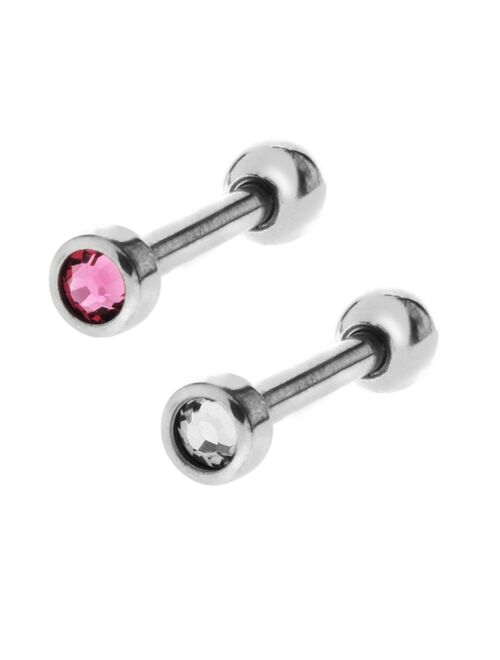Rhona Sutton Bodifine Stainless Steel Set of 2 Crystal Tragus