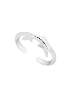 Dolphin Toe Ring in Silver Plate
