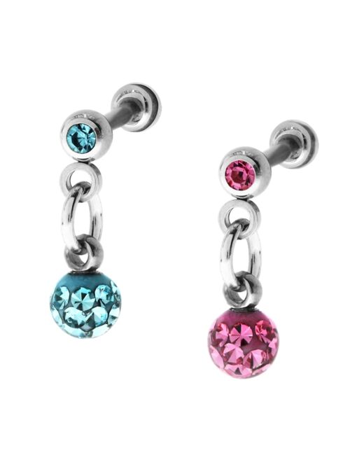 Rhona Sutton Bodifine Stainless Steel Set of 2 Crystal and Resin Tragus