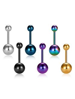 14G Belly Button Rings G23 Solid Titanium Colorful Navel Piercing Jewelry Belly Rings Belly Piercing for Woman and Man