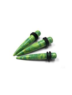0 Gauge (0G - 8.3mm) Lime Green Stone Taper - 1 Piece