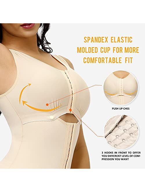 M MYODRESS Fajas Colombianas Shapewear for Women Tummy Control Full Body Shaper Waist Trainer Bodysuit Compression Garment