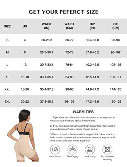 FeelinGirl High Waisted Shapewear for Women Tummy Control Thigh Slimmer Shorts Butt Lifter Panties Breathable Shaper Shorts