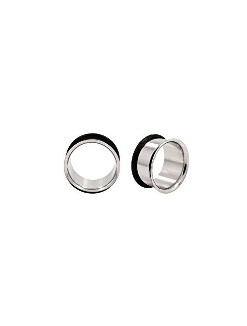 Urban Body Jewelry Pair of 15/16" (24mm) 316L Stainless Steel Single Flared Tunnel Plugs/Gauges