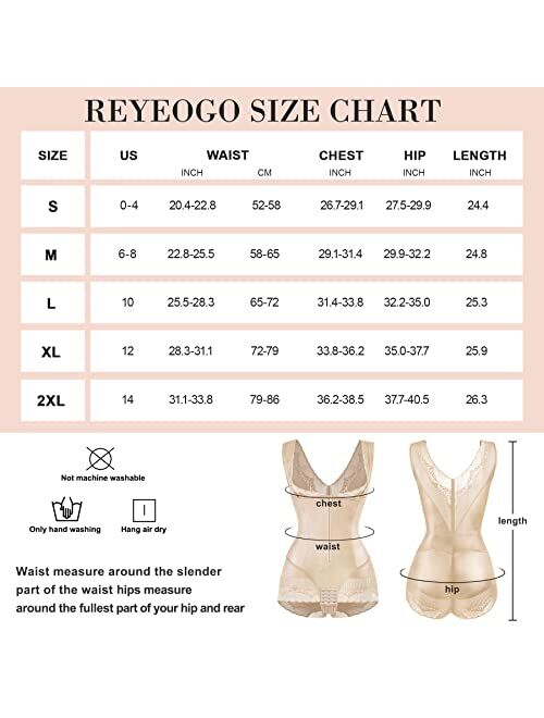 REYEOGO Faja Shapewear for Women Waist Trainer Bodysuit Tummy Control Butt Lifter Bust Corset Body Shaper Slimming Girdle