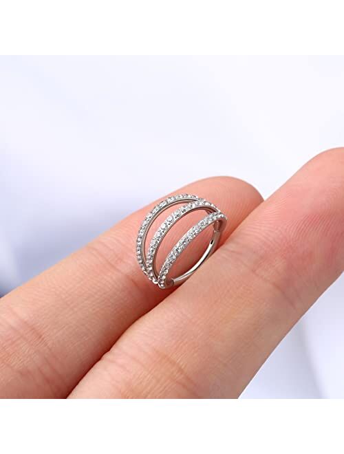 OUFER 16G Helix Earrings Cartilage Hoop Clear CZ Hinged Segment Nose Ring 316L Surgical Steel Tragus Daith Earrings Piercing Jewelry