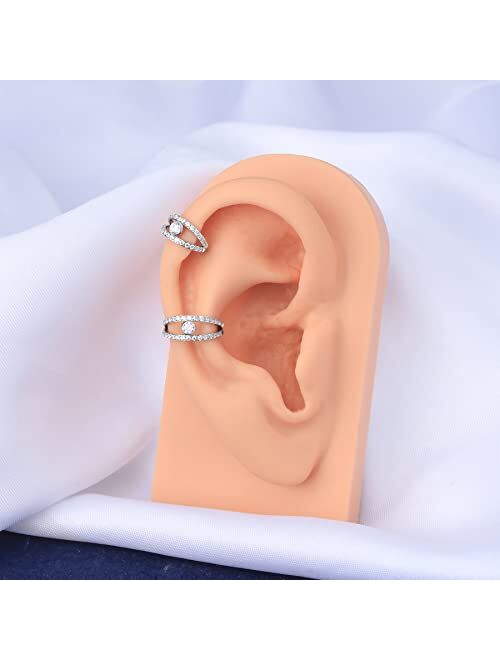 OUFER 16G Helix Conch Earring Cartilage Hoop 316L Surgical Steel Clear CZ Hinged Segment Nose Ring Tragus Daith Earrings Piercing Jewelry