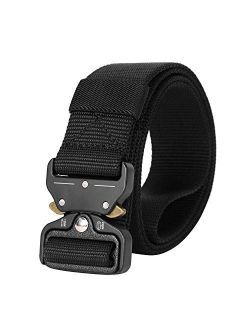 Mens Tactical Belt SANSTHS Heavy Duty Nylon Belt 1.5in Riggers Belt Military Webbing with Quick Release Metal Buckle