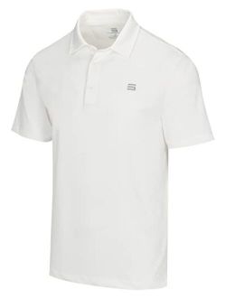 Mens Untucked Solid Golf Polo - Dry Fit w/ 4-Way Stretch Fabric. Moisture Wicking & Anti-Odor Technology. UPF50  Protection