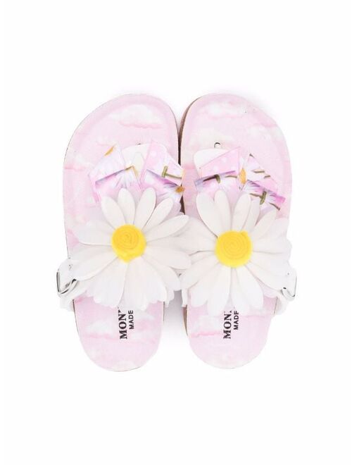Monnalisa daisy-embellished buckle sandals