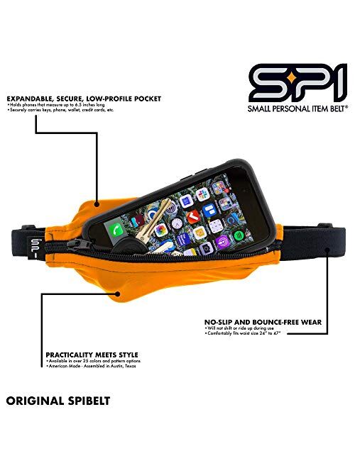 SPIbelt Adult Original Pocket Running Belt, Expandable Pocket, Adjustable Waist, No Bounce