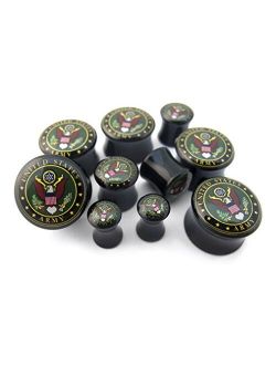Pair of 1/2" Gauge (12mm) United States Army Plugs