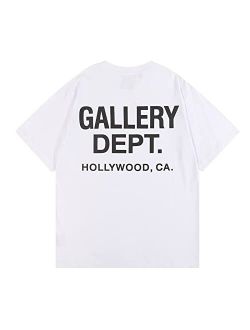 Generic Gallery Dept T-Shirts for Men Graphic Fashion Short Sleeve Shirts Hip Hop Street Cotton Casual Loose Tees Tops for Women