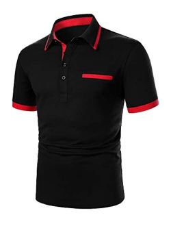 Maroway Men's Polo Shirts Short Sleeve Regular-fit Golf Tennis Polo T-Shirt