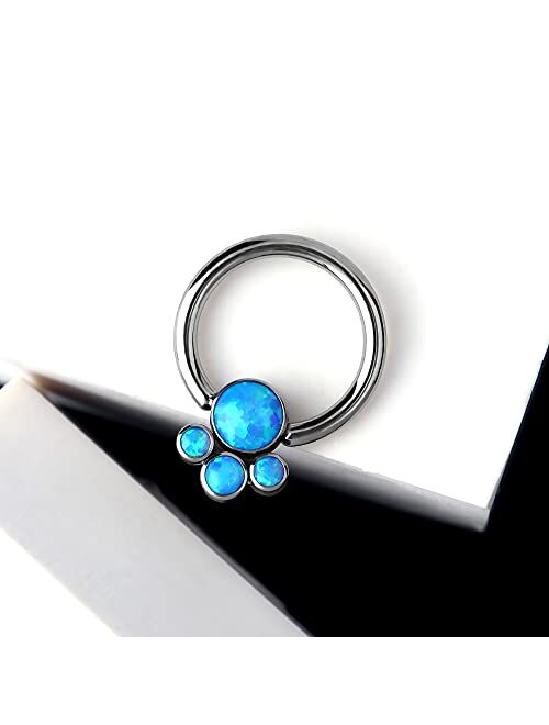 OUFER Daith Earrings Grade 23 Solid Titanium Opal Cartilage Earring Helix Earrings Nose Rings Ear Body Piercing Jewelry