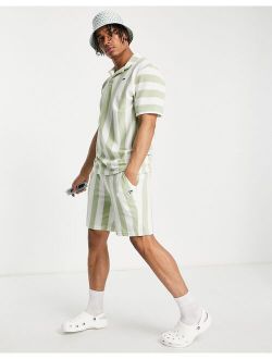 Downtown terrycloth shorts in green stripe - Exclusive to ASOS