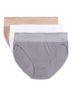 Women's Blissful Benefits Dig-Free Comfort Waistband with Lace Microfiber Hi-Cut 3-Pack 5109w