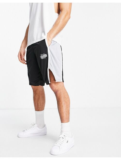 Puma Hoops 9.5 mesh shorts in black