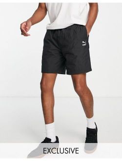 logo quilted shorts in black exclusive to ASOS