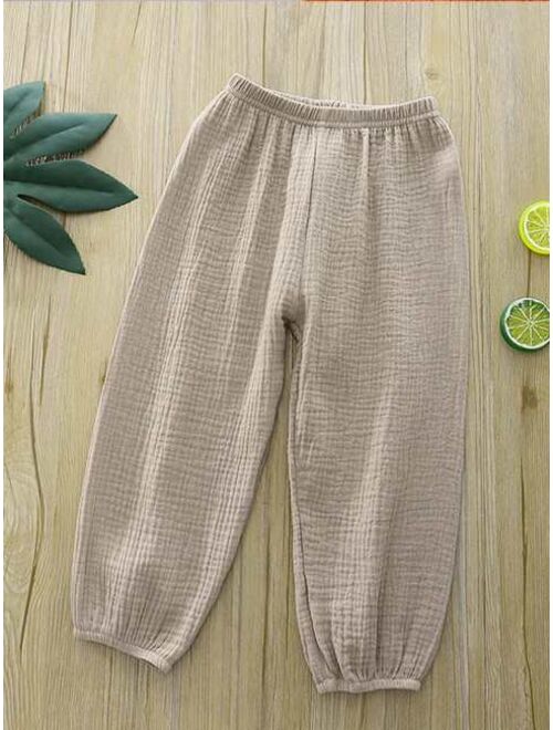 Shein Toddler Boys Textured Elastic Waist Pants