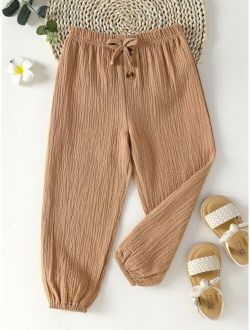 Toddler Boys Fake Button Bow Front Pants