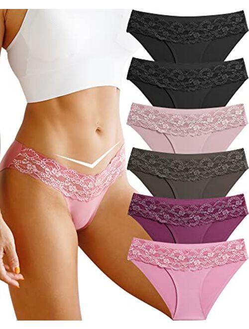 Womens Seamless Underwears Panties Sexy Lace Hipster Bikini