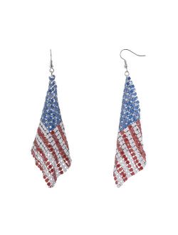 Celebrate Together American Flag Mesh Nickel Free Drop Earrings