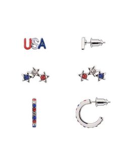 Celebrate Together Americana "USA" Nickel Free Earring Set of 3