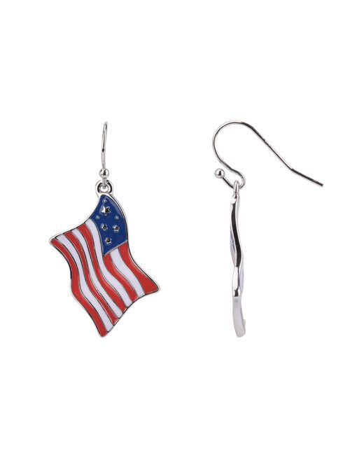 Celebrate Together Americana Flag Nickel Free Drop Earrings