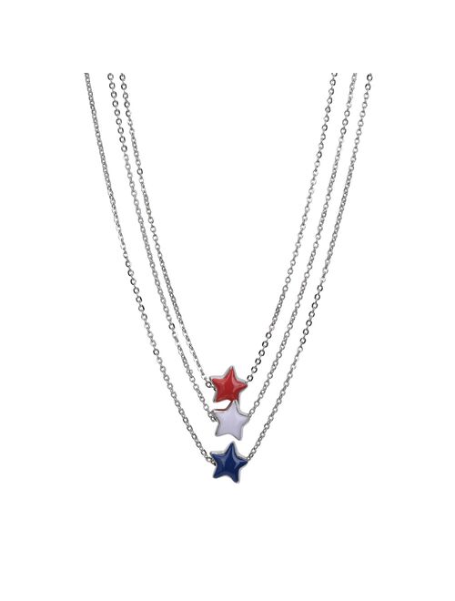Celebrate Together Americana Layered Star Pendant Necklace