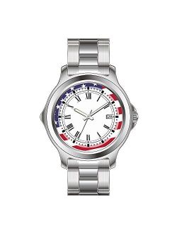 Fdc Watch FDC Christmas Gift Watches Women's Fashion Japanese Quartz Date Stainless Steel Bracelet Watch American Flag - Celebrate The US of A Watches