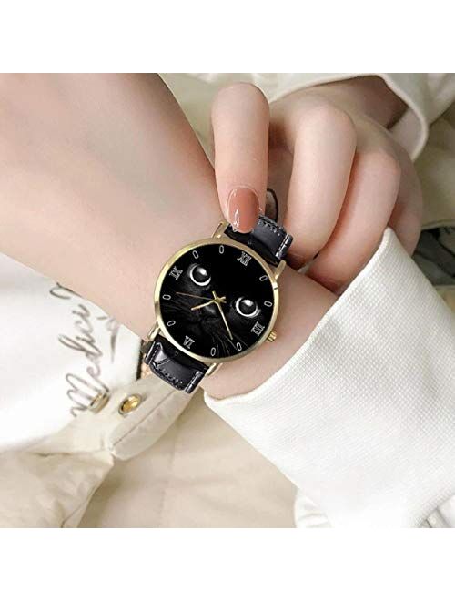 Cow Women Watches Men Watches Casual Simple Waterproof Analog Quartz Watches Classic Business Leather Wrist Watch