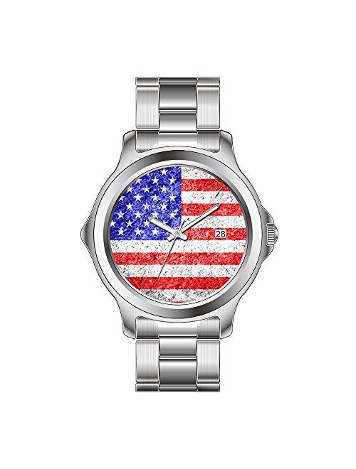 Fdc Watch FDC Christmas Watches Women's Fashion Japanese Quartz Date Stainless Steel Bracelet Watch American Flag Vintage 3 Watches