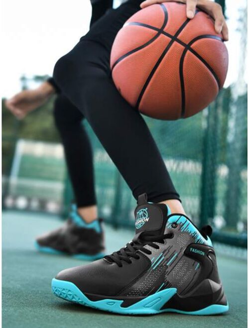 Shein Men Two Tone Lace-up Front Basketball Shoes