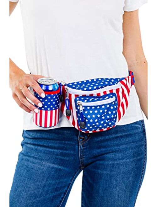 Tipsy Elves American Flag Fanny Packs for July 4th BBQs and Summer Pool Parties (Dream Team USA, One Size)