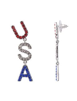 Celebrate Together Americana "USA" Simulated Crystal Nickel Free Earrings