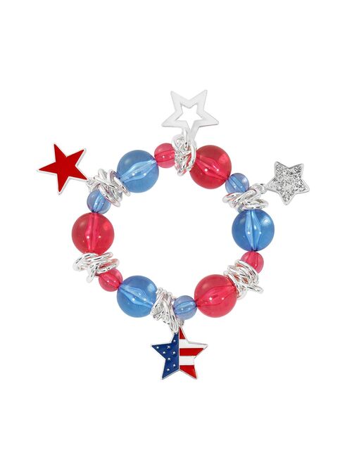Celebrate Together Americana Beaded Star Charm Stretch Bracelet