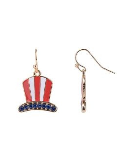 Celebrate Together Americana Uncle Sam Hat Nickel Free Drop Earrings
