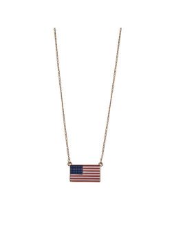 Celebrate Together Enamel Americana Flag Pendant Necklace