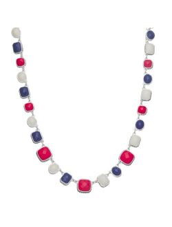 Napier Silver Tone Red, White & Blue Collar Necklace