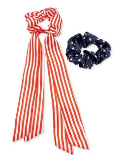 Holiday Lane 2-Pc. Set Stars & Stripes Patriotic Scrunchies, Created for Macy's