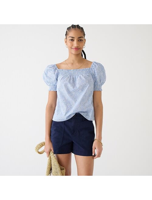 J.Crew Puff-sleeve organic cotton top in Liberty® Jacqueline's Blossom fabric