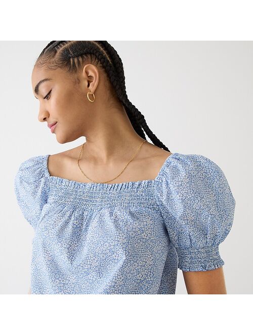 J.Crew Puff-sleeve organic cotton top in Liberty® Jacqueline's Blossom fabric