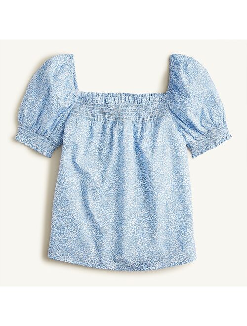J.Crew Puff-sleeve organic cotton top in Liberty® Jacqueline's Blossom fabric