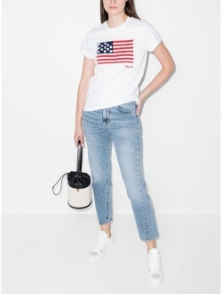 flag-print short-sleeved T-shirt