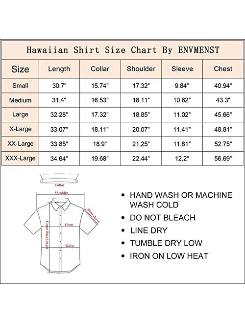 ENVMENST Men's American Flag Button Down Shirts Casual Short Sleeve Patriotic Hawaiian Shirt