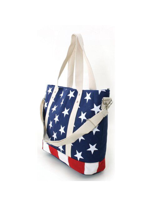 Wondermolly Stars and Stripes USA Flag Canvas Tote Bag