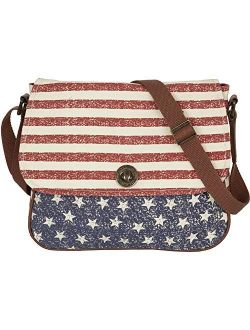 Bella Taylor American Dream Sleek Messenger Crossbody Purse Crossbody Bag With Pockets; Patriotic American Flag Pattern
